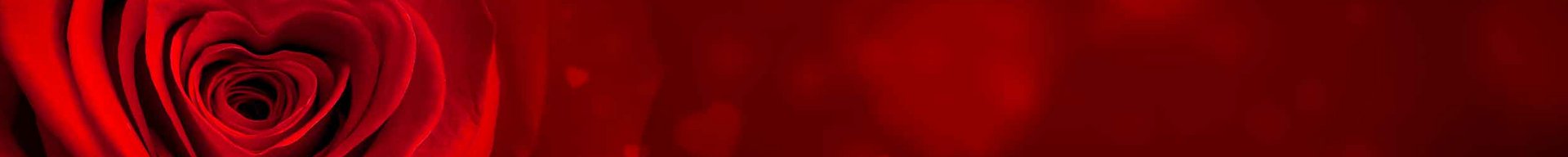 Billedet viser en smuk rød rose med en hjerteformet åbning i midten. Baggrunden er prydet med bløde røde nuancer og glimtende effekter, der skaber en romantisk stemning.